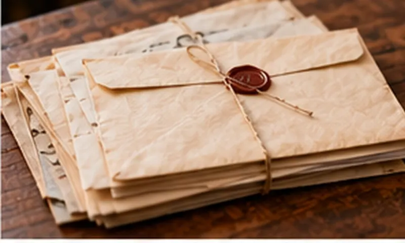 A bundle of envelopes tied with string and sealed with wax